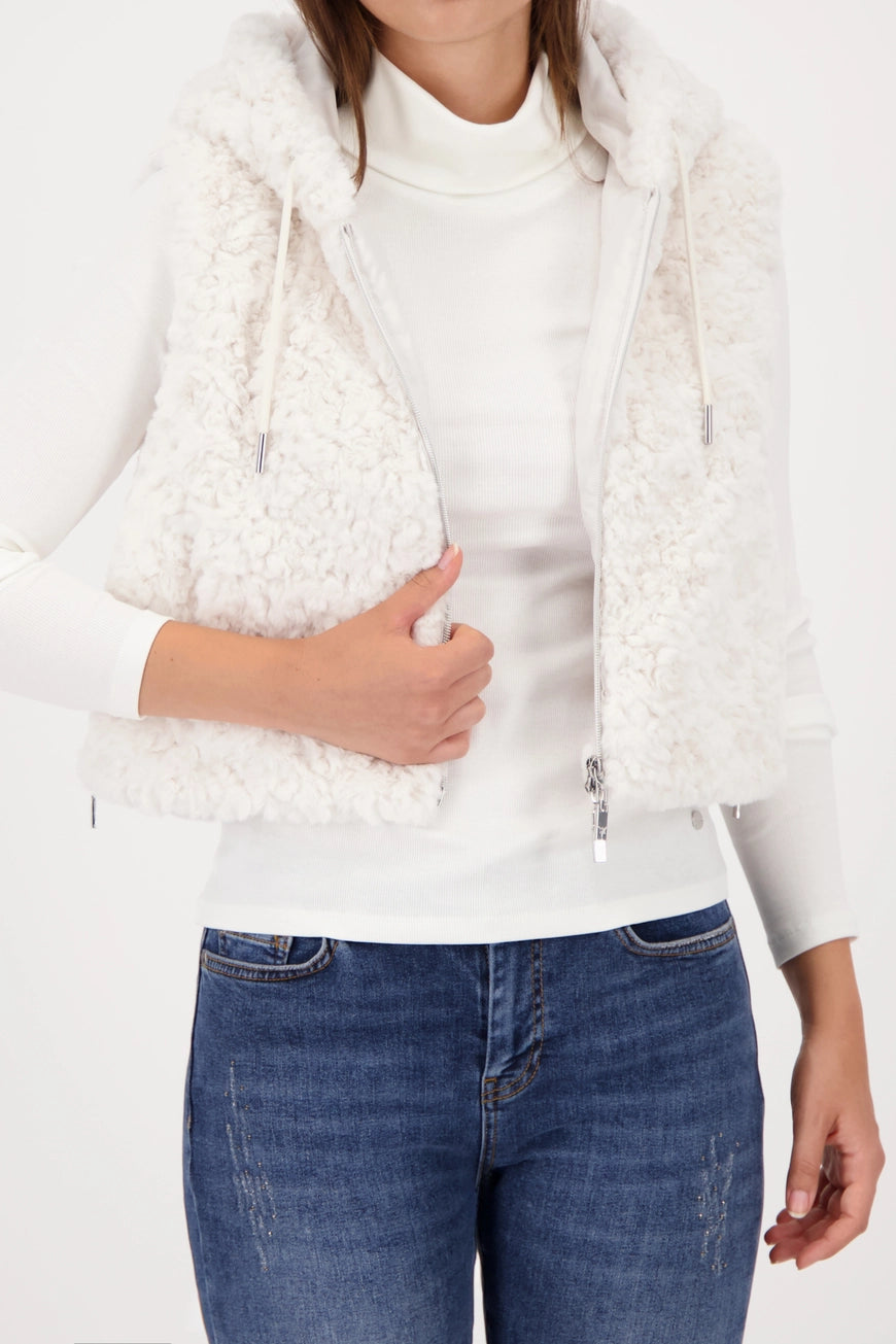 FAKE FUR WAISTCOAT - PEARL
