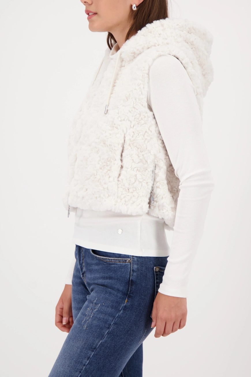 FAKE FUR WAISTCOAT - PEARL