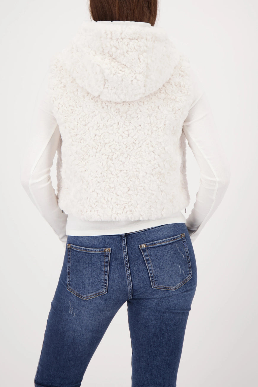 FAKE FUR WAISTCOAT - PEARL