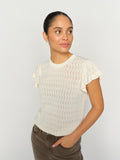 GANNA PATTERN O-NECK KNIT TOP