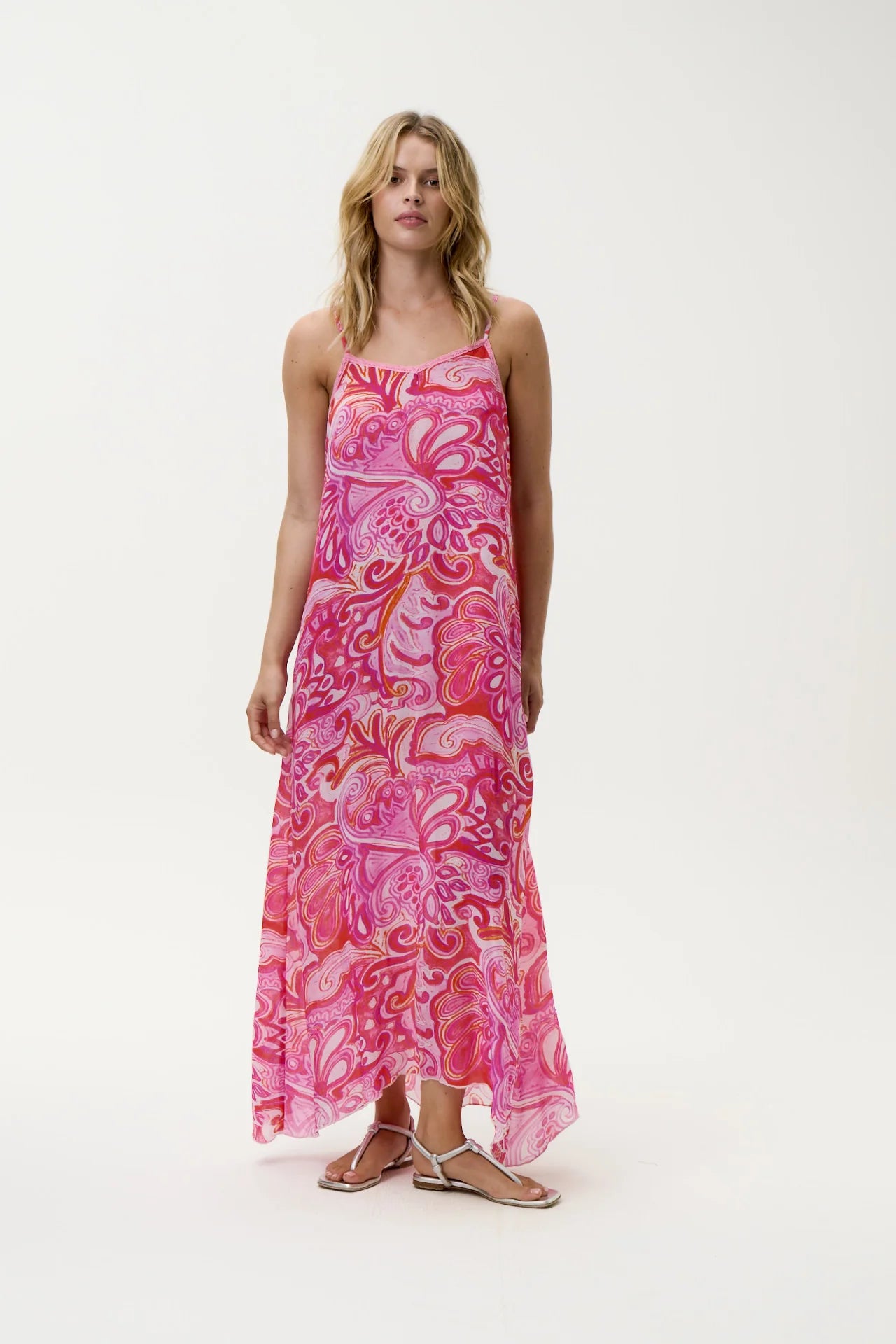ANTOINETTE SLIP PINK SWIRL DRESS