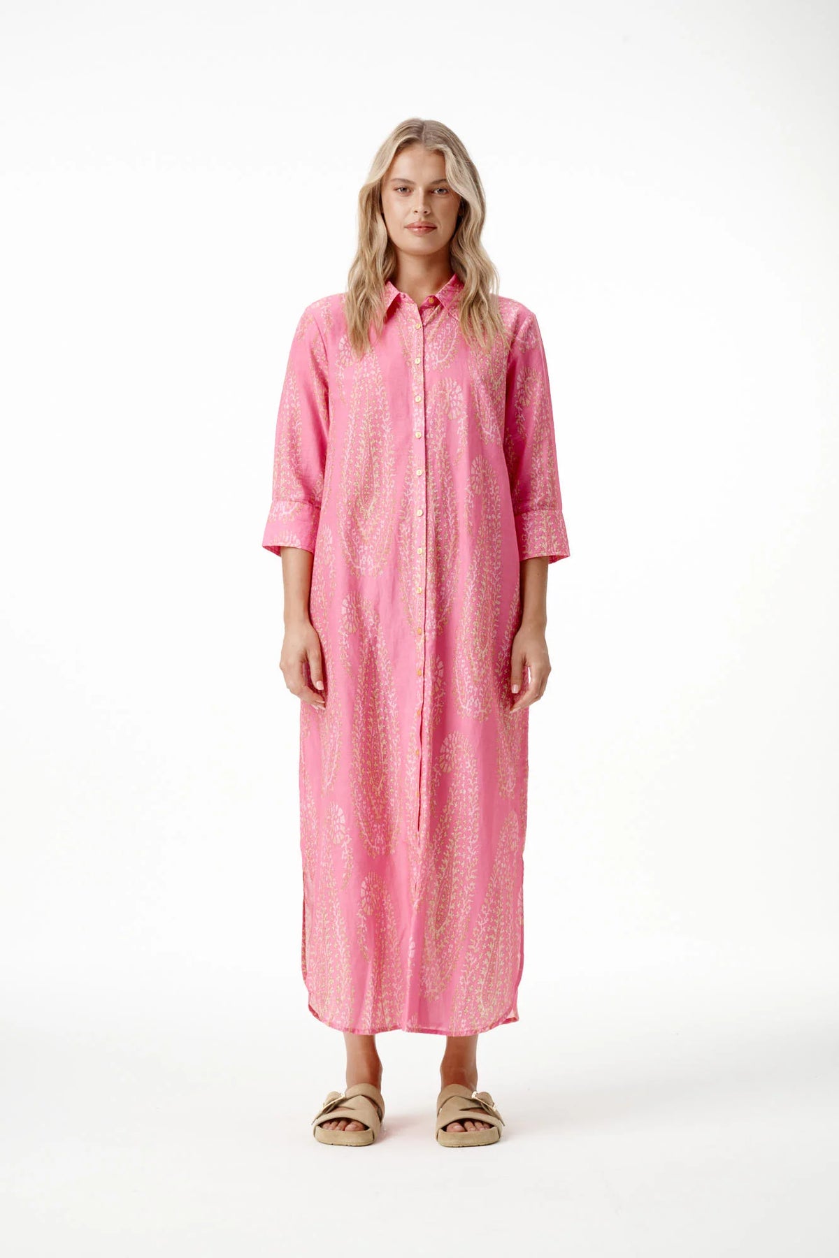 LONG DAISY GRAND PAISLEY COTTON PINK