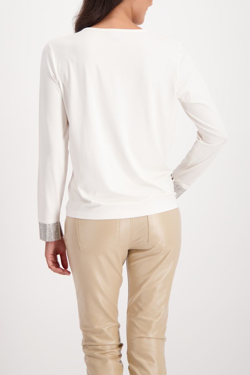 JERSEY BLOUSE W/JEWELRY DETAIL