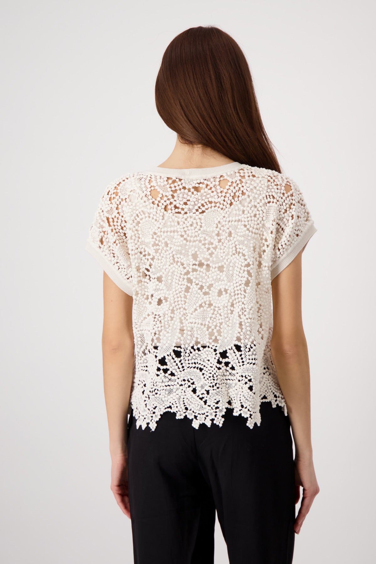 Seashell Round Neck Top - Lace