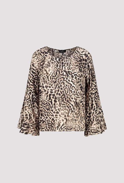 BLOUSE LEO ALL-OVER - DK CHOC