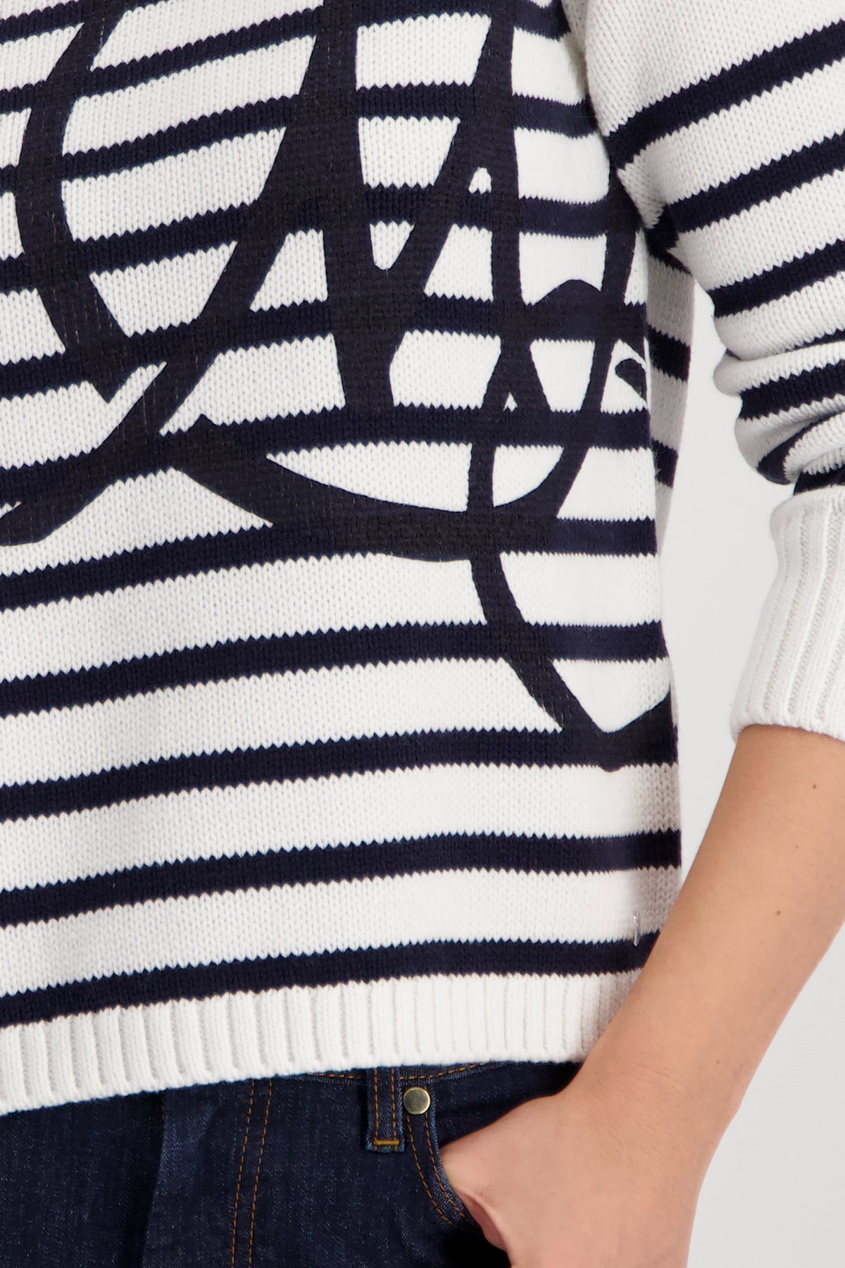 STRIPED SWEATER & EMBLEM