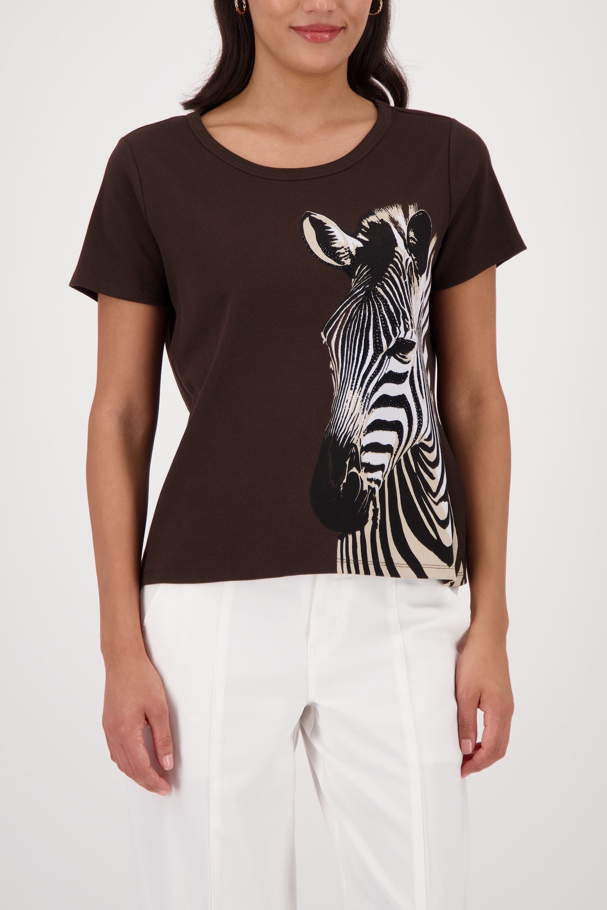 ZEBRA T-SHIRT -DK CHOC