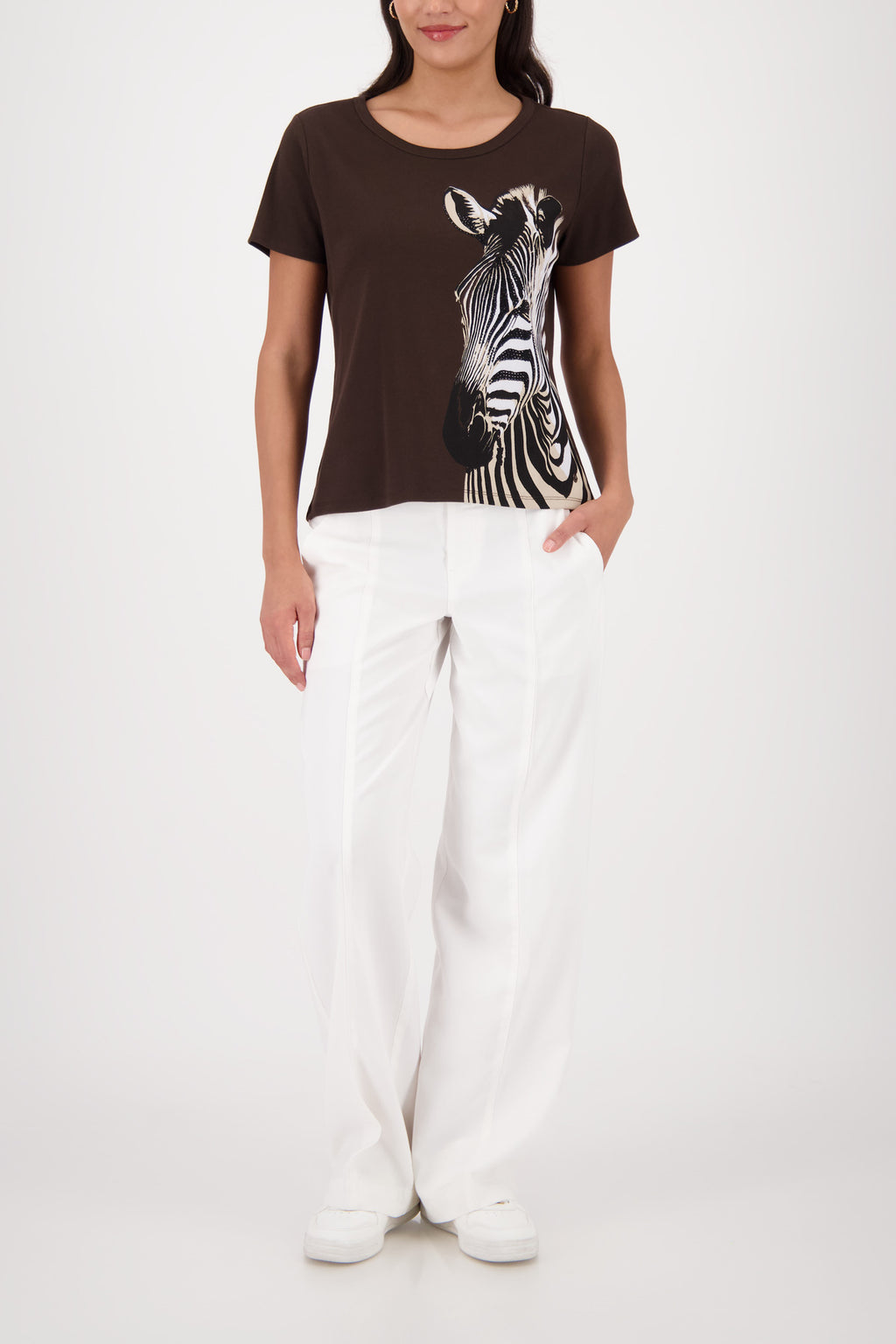 ZEBRA T-SHIRT -DK CHOC