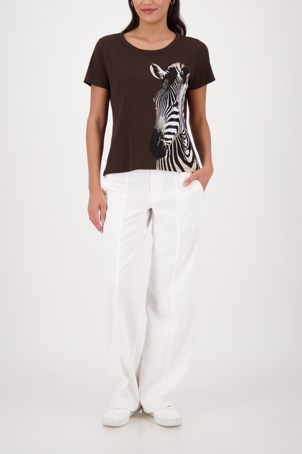 ZEBRA T-SHIRT -DK CHOC