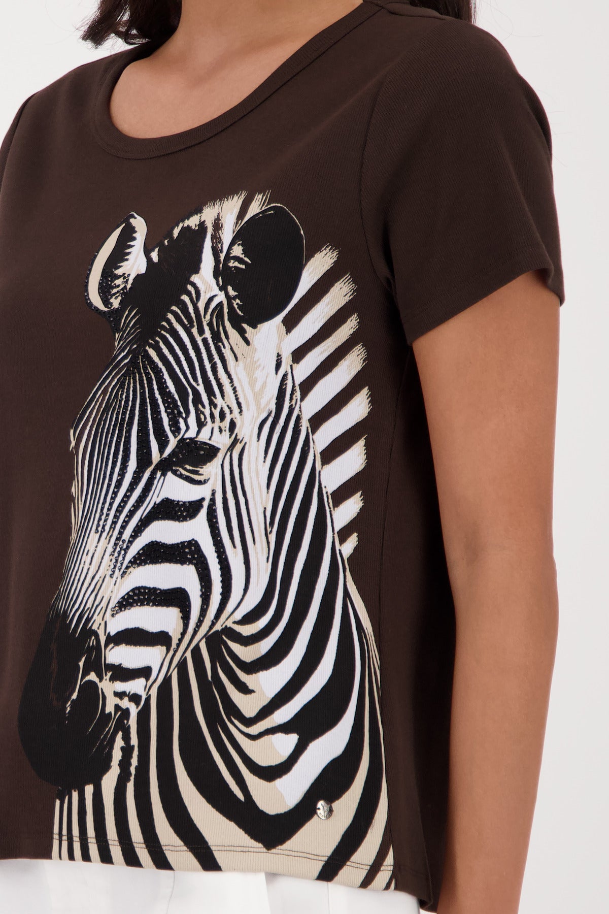 ZEBRA T-SHIRT -DK CHOC