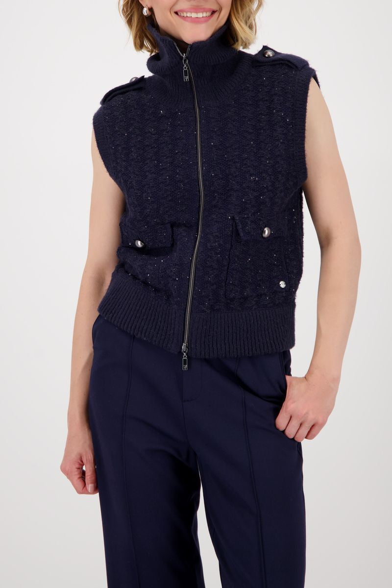 JACKET KNIT VEST TWEED