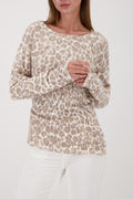 SWEATER W ALL OVER LEOPARD PRINT