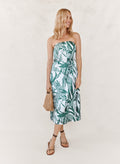 Flowy Strapless Midi Dress