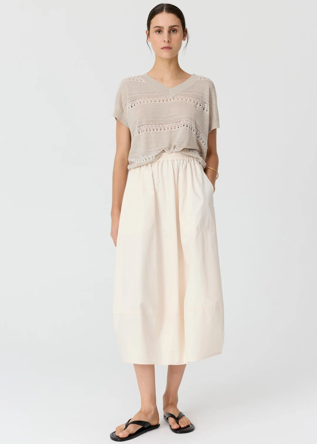 LIANA V NECK POINTELLE KNIT