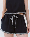 Elastic waist Fringe Short M