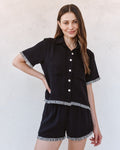 Short Sleeve Frey Trim- m