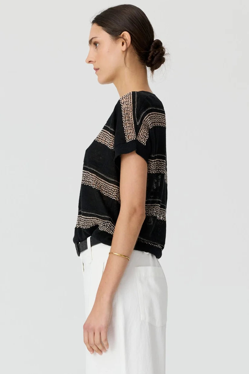 LIANA V NECK POINTELLE KNIT