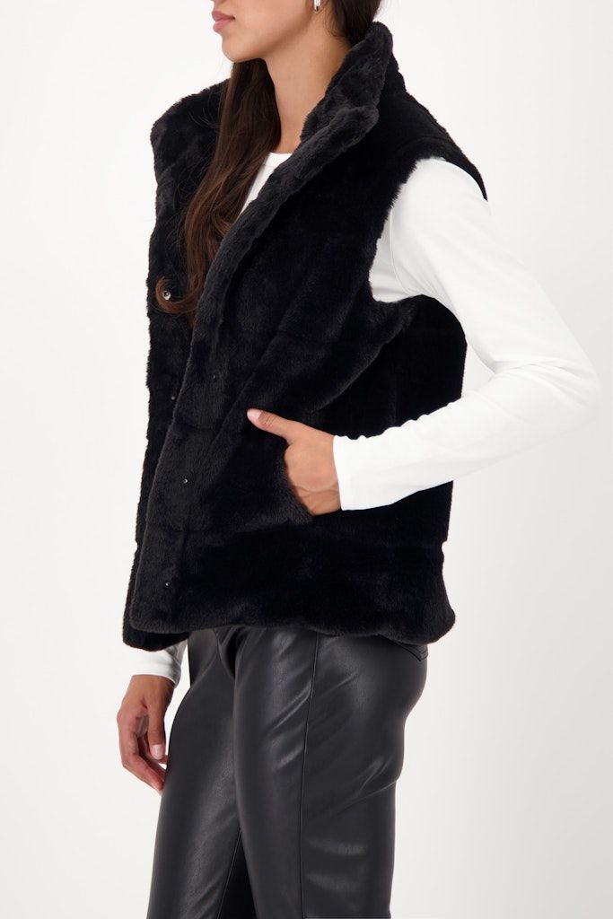 FAKE FUR WAISTCOAT - BLK