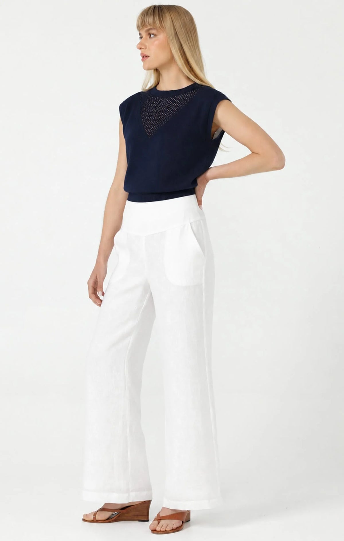 CHLOE KNIT TOP IN NAVY
