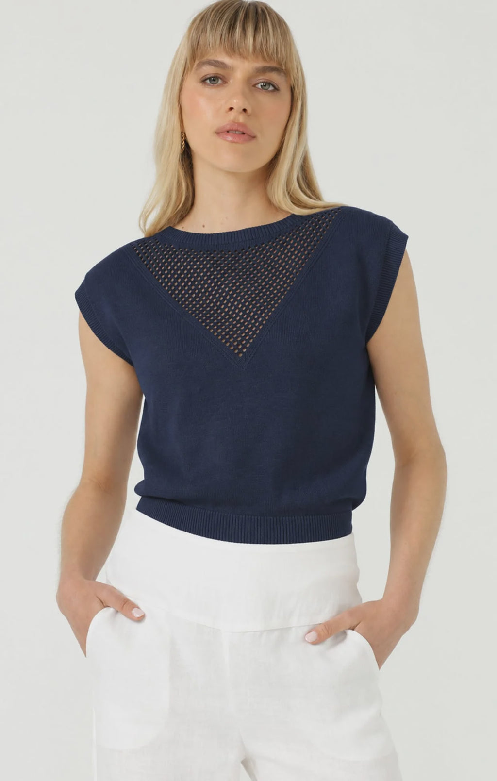 CHLOE KNIT TOP IN NAVY