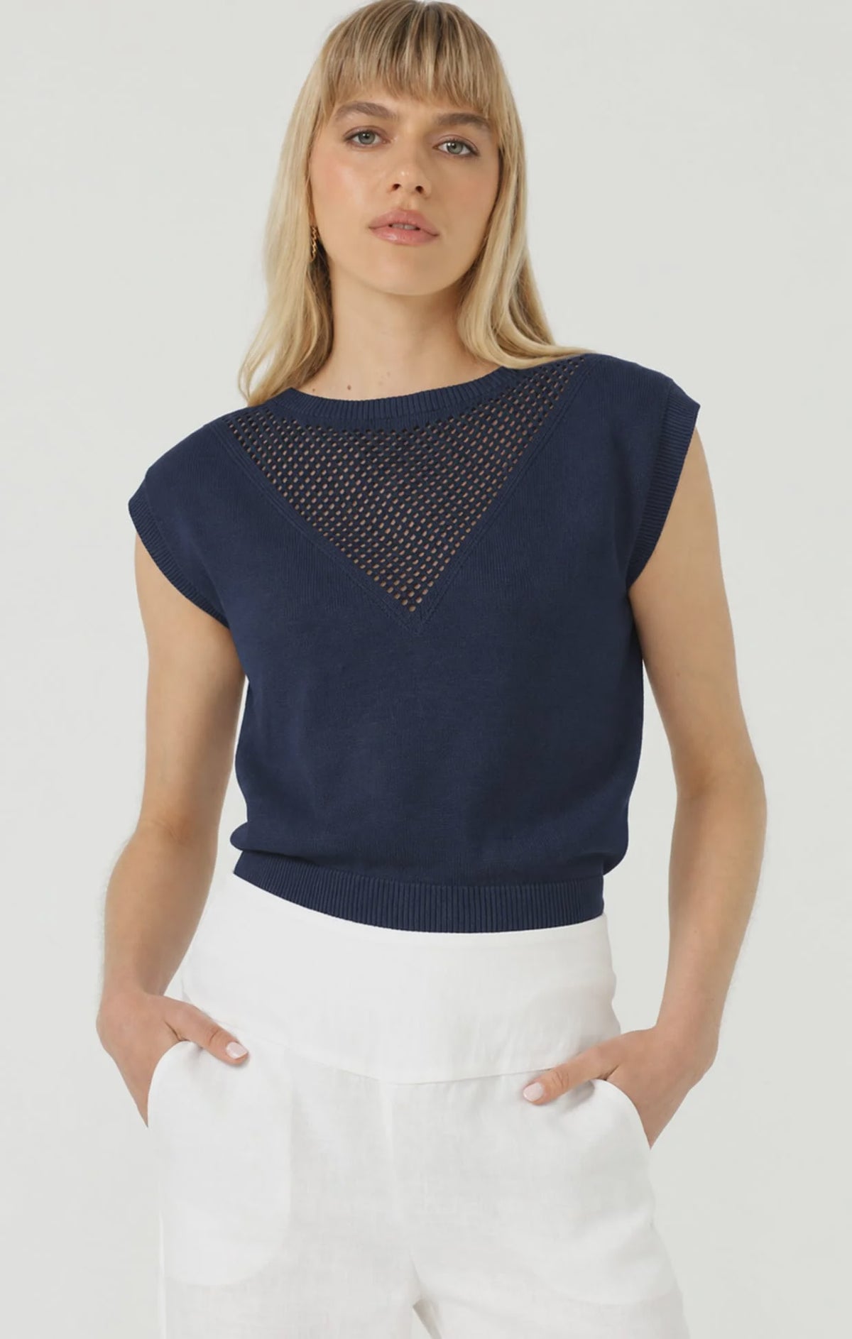 CHLOE KNIT TOP IN NAVY