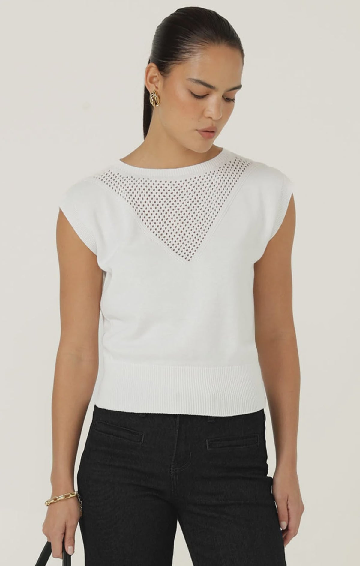 CHLOE KNIT TOP IN WHITE