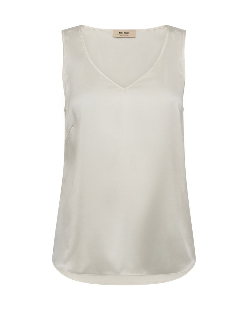 ASTRID V-NECK SILK TANK - ECRU