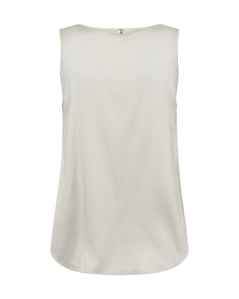 ASTRID V-NECK SILK TANK - ECRU