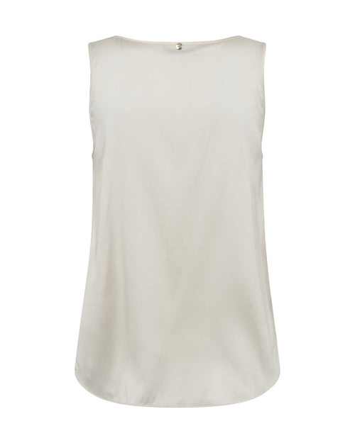 ASTRID V-NECK SILK TANK - ECRU