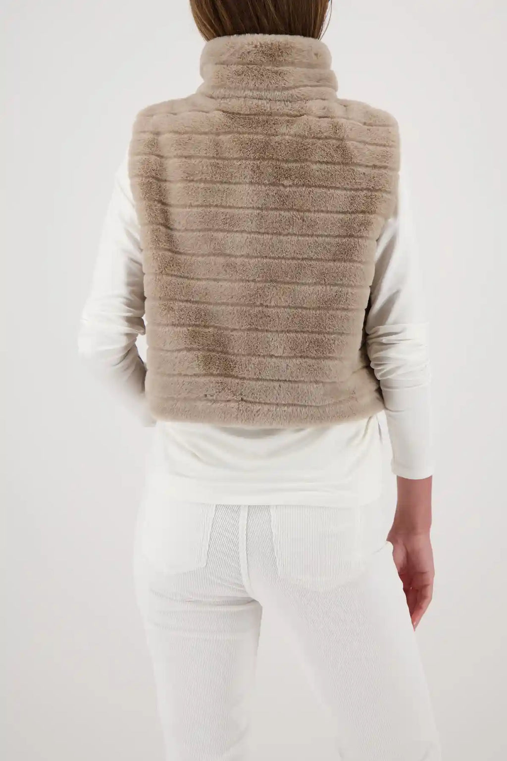 FAKE FUR WAISTCOAT - LATTE