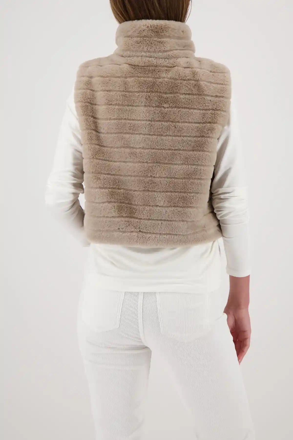 FAKE FUR WAISTCOAT - LATTE