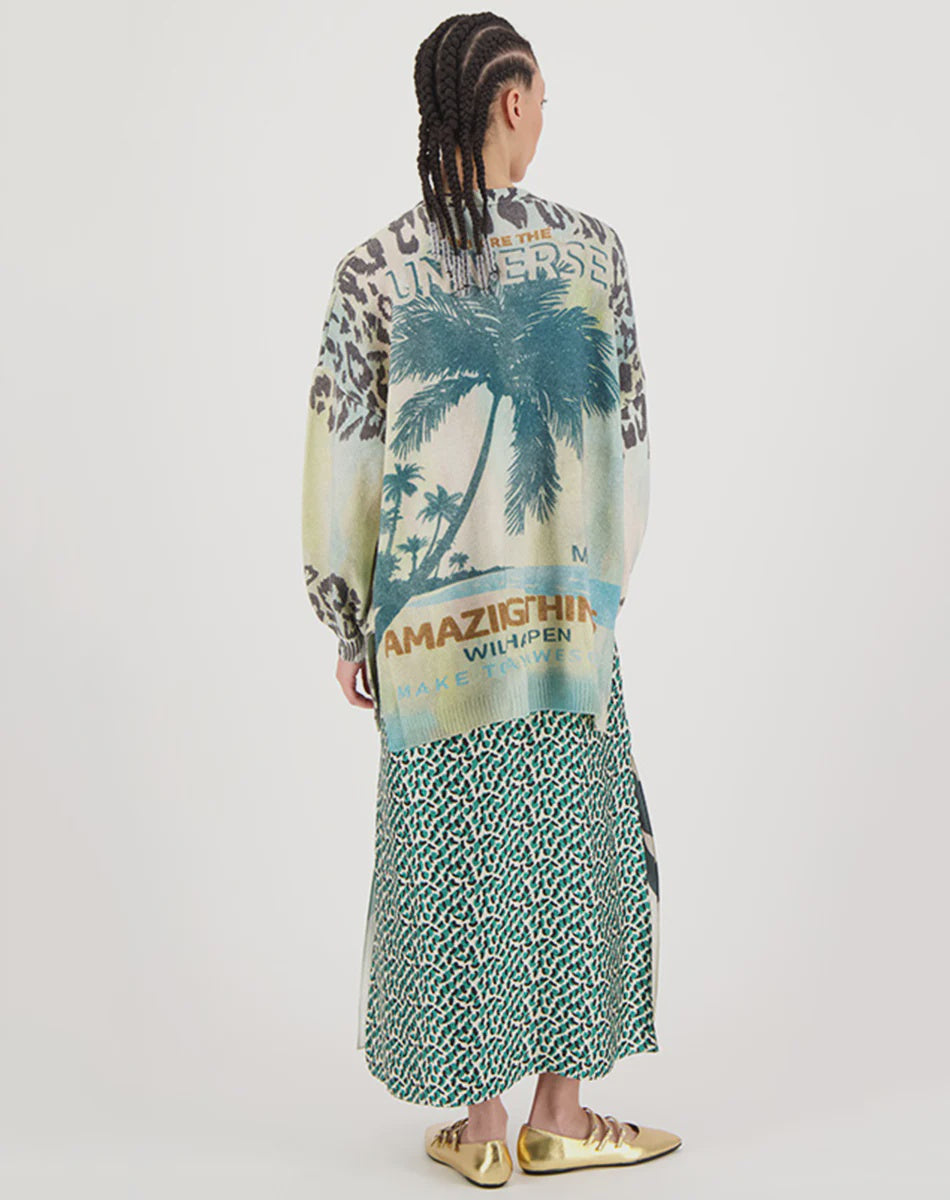 LIV LONG PRINTED CARDIGAN