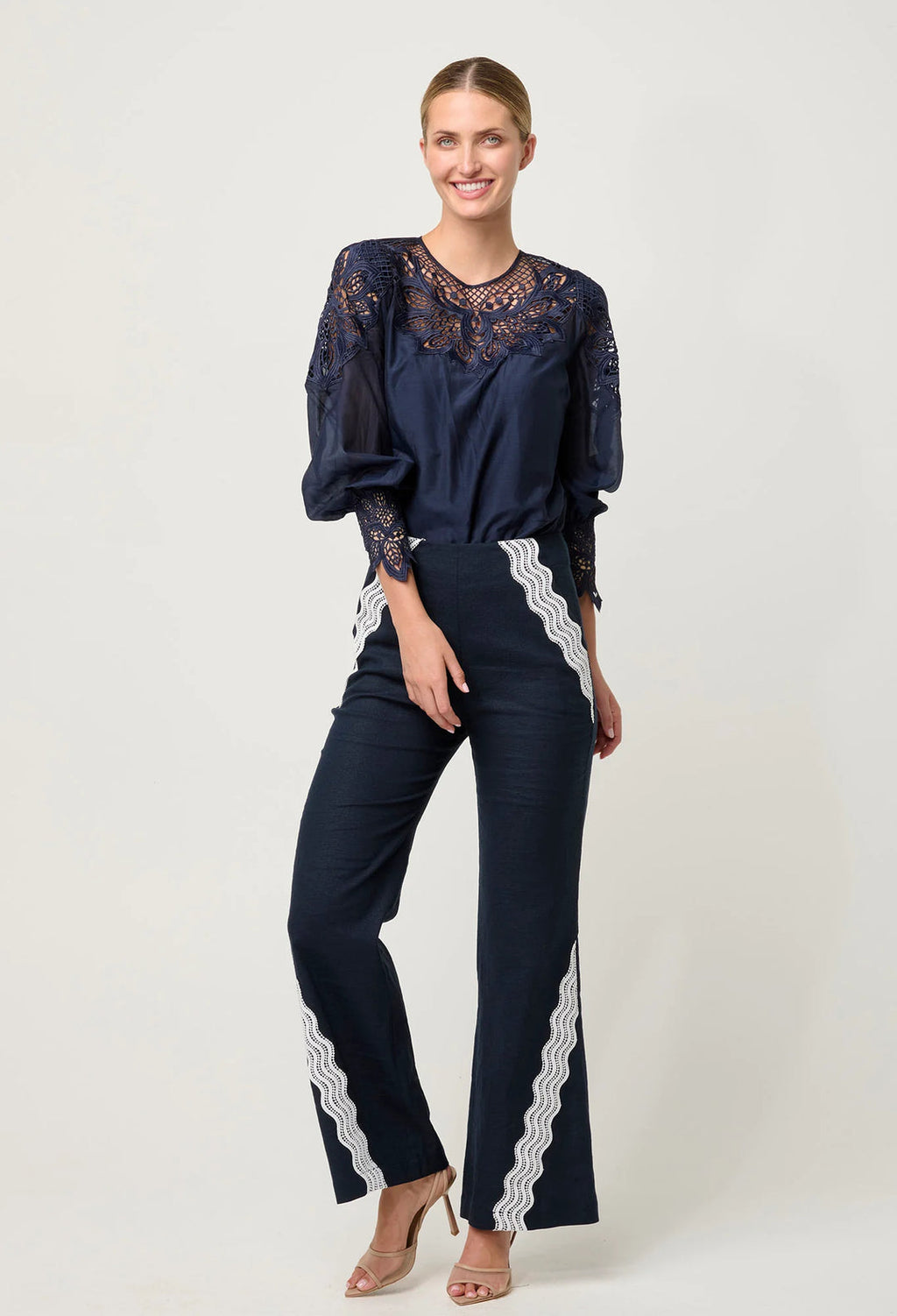 MIRADOR COTTON SILK LACE BLOUSE