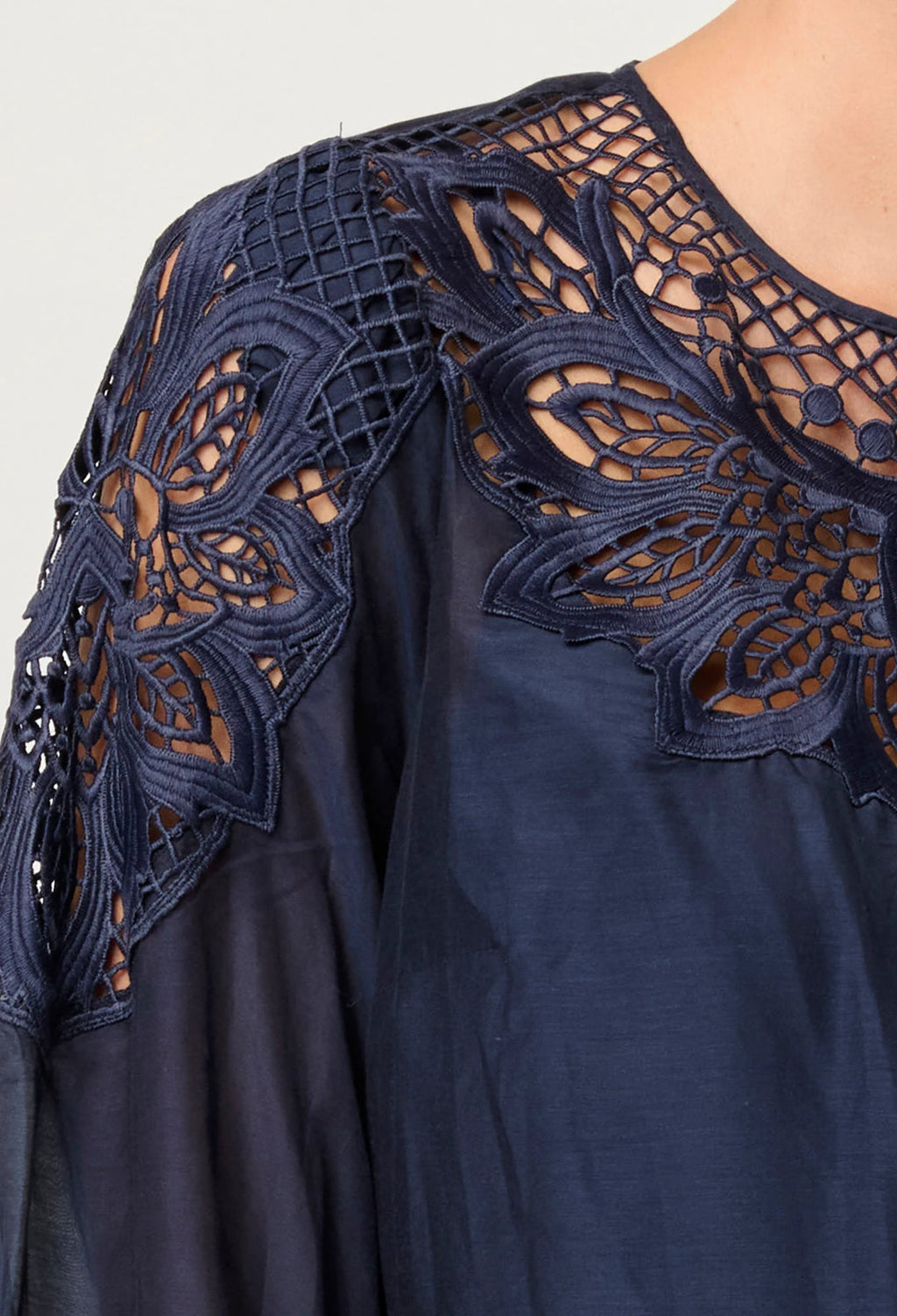 MIRADOR COTTON SILK LACE BLOUSE