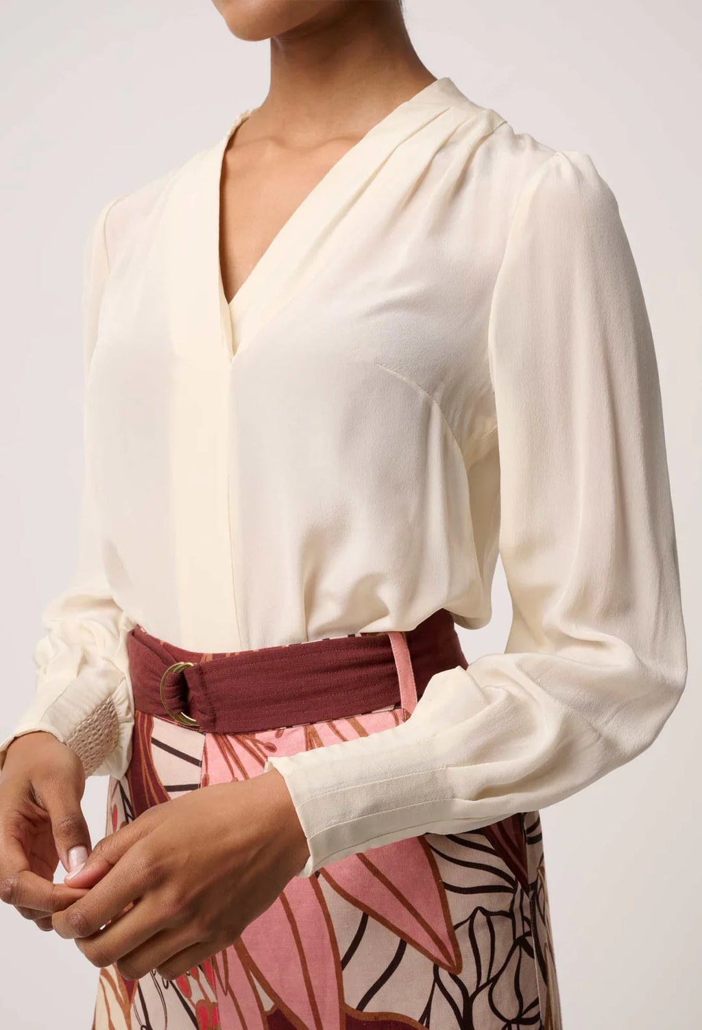 EDEN SILK PLEATED SHIRT