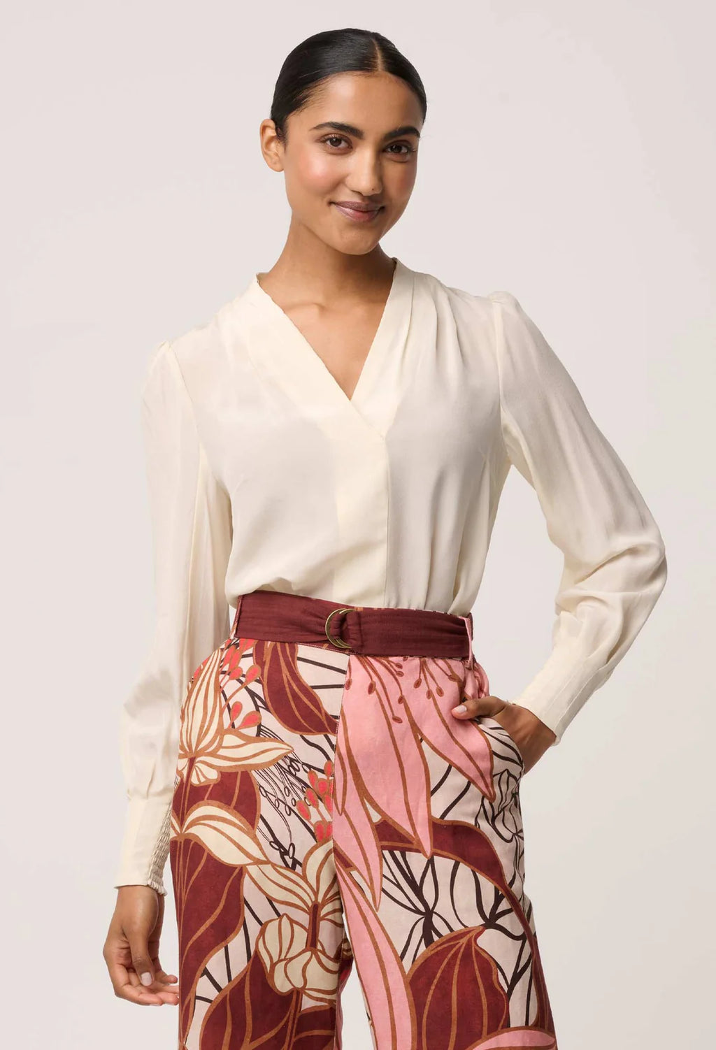 EDEN SILK PLEATED SHIRT