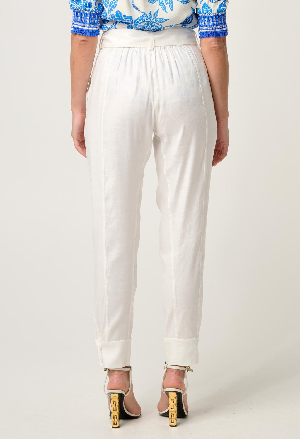 TRINIDAD LINEN VISCOSE BUTTON CUFF PANT