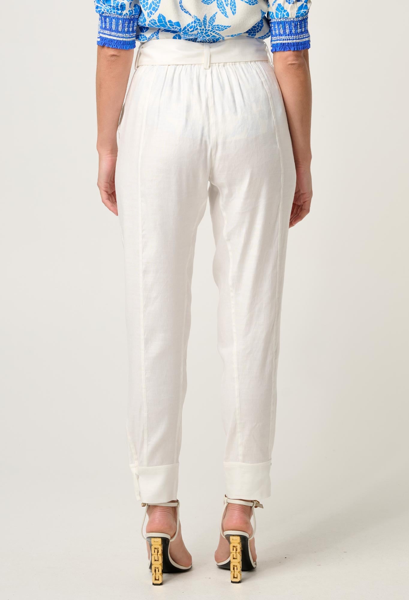 TRINIDAD LINEN VISCOSE BUTTON CUFF PANT