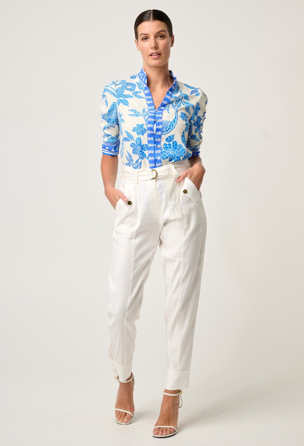 TRINIDAD LINEN VISCOSE BUTTON CUFF PANT