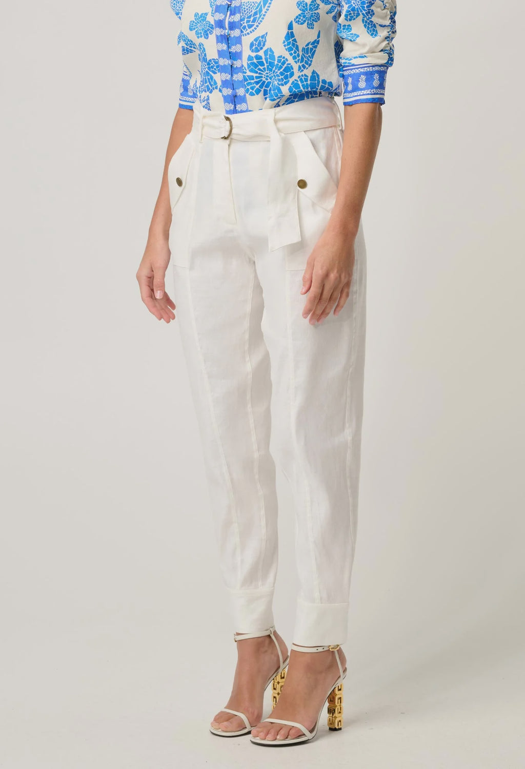 TRINIDAD LINEN VISCOSE BUTTON CUFF PANT