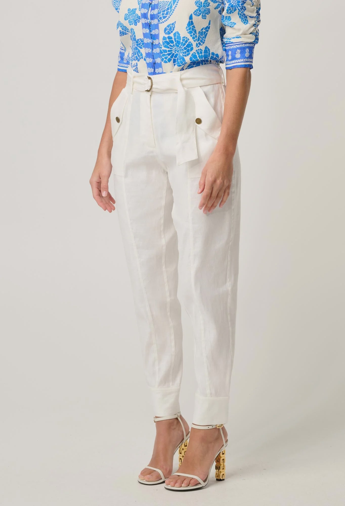 TRINIDAD LINEN VISCOSE BUTTON CUFF PANT