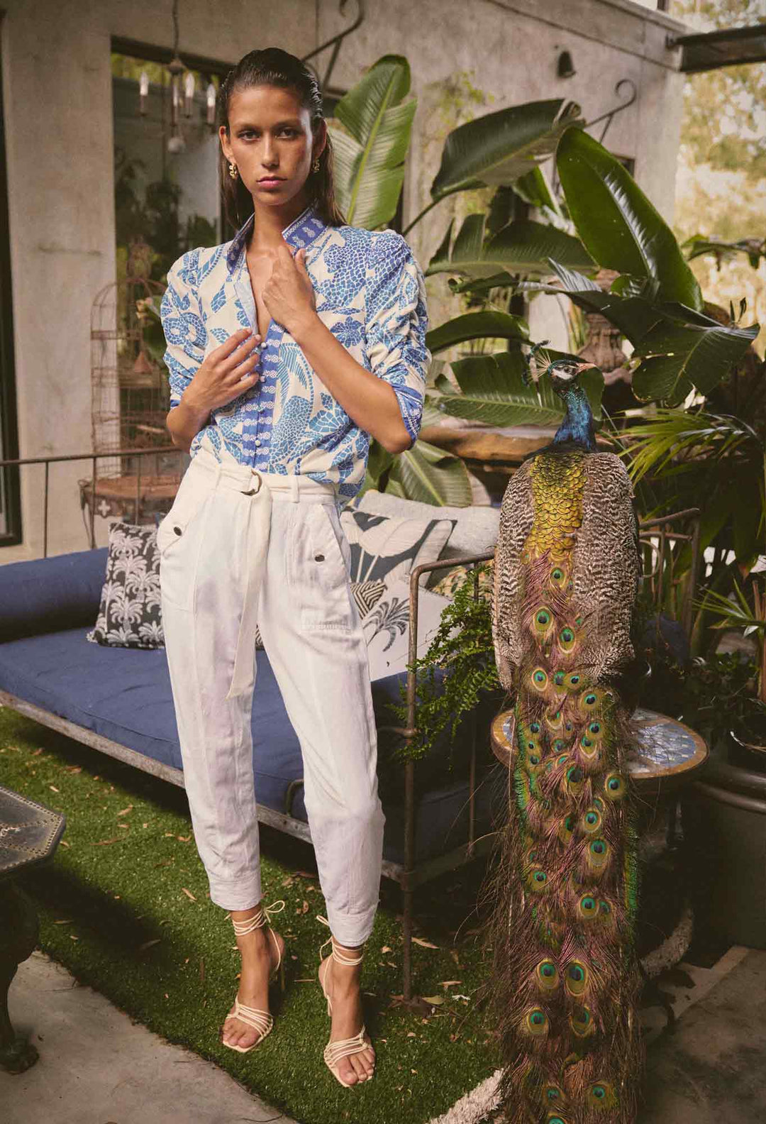 TRINIDAD LINEN VISCOSE BUTTON CUFF PANT