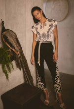 HELM PLACEMENT PRINT EMB LINEN PANT