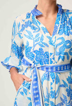 CARMEN SILK COTTON PLACEMENT MAXI DRESS