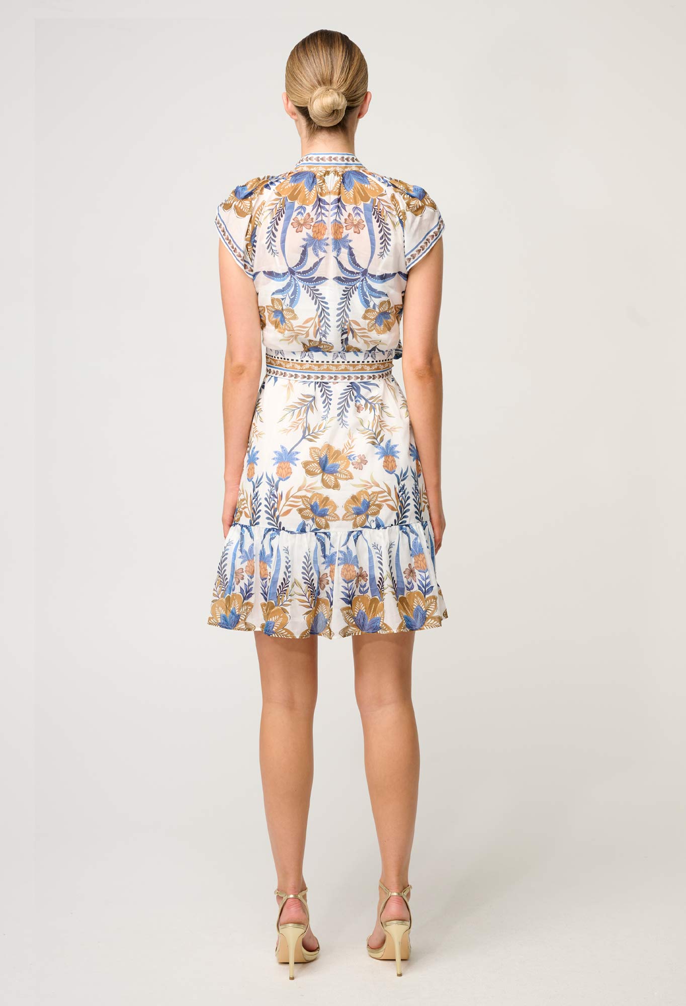 SORAYA COTTON SILK PLACEMENT DRESS