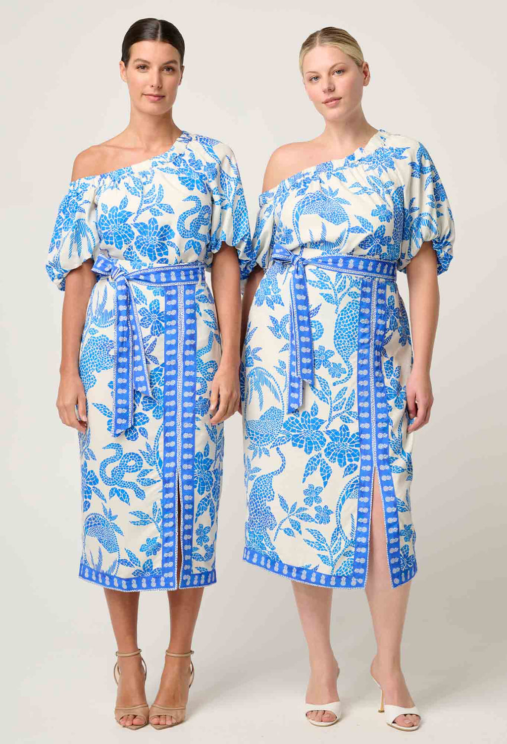 ZENOBIA CONTRAST TRIM DOBBY MIDI SKIRT