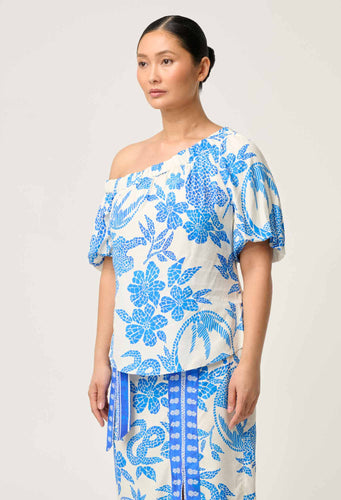 JUNO VISCOSE DOBBY ONE SHOULDER TOP