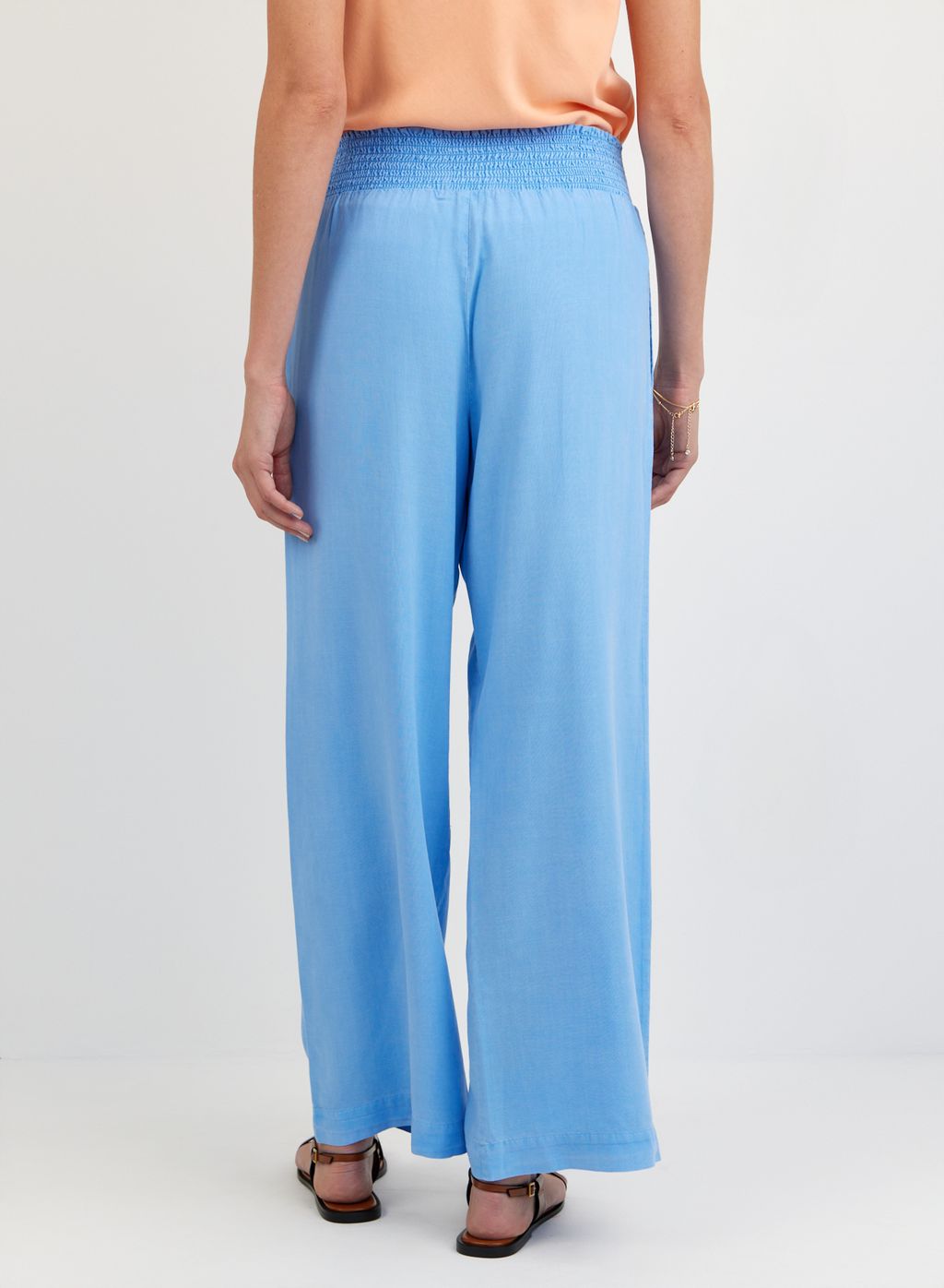 SMOCKED WAIST WIDE LEG