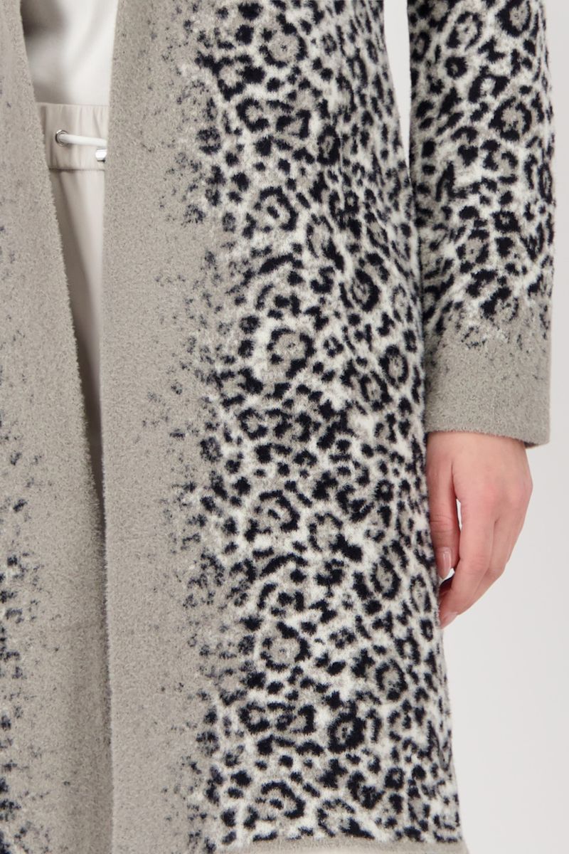 JACKET KNITTED COAT LEO PRINT