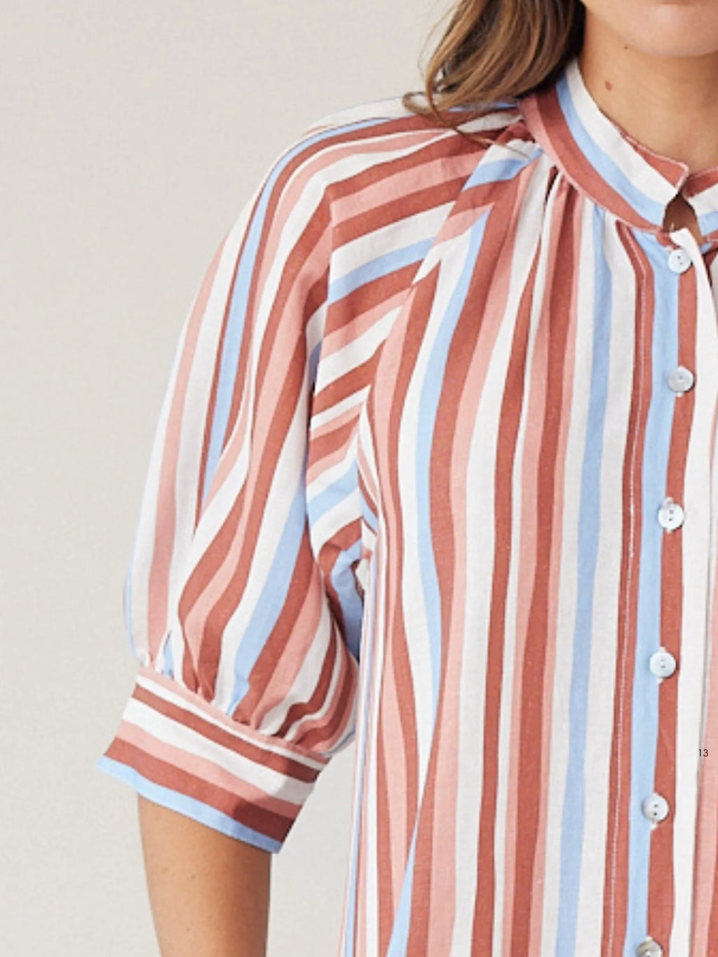 ROBE DRESS MOCHA STRIPE